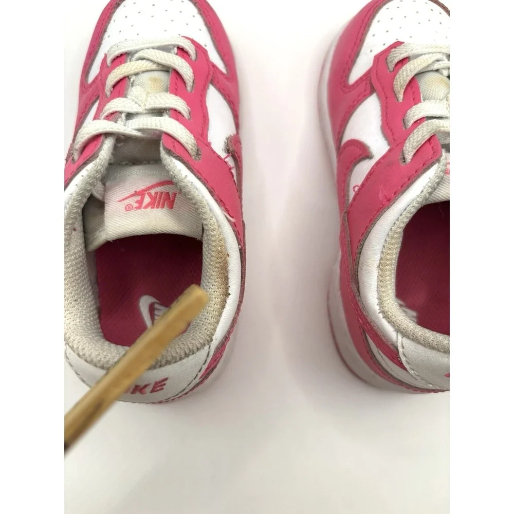 Nike Dunk Low size 8C Pink‎ and White Toddlers Babys